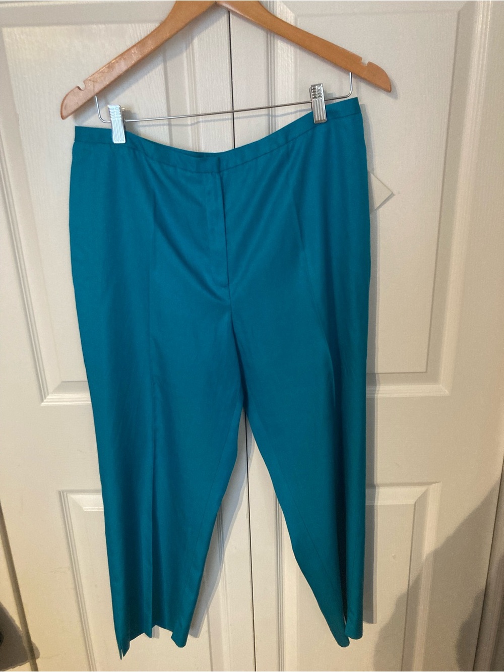 Jones New York Teal Straight-Leg Trousers